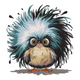 Fluffy Artistic Owl Embroidery Design, Funny Bird Machine Embroidery Pattern, Instant Download