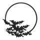 Flying Bats Circle Frame Halloween Embroidery Design, Instant Download