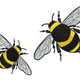 Flying Bees Embroidery Design, Instant Download