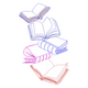 Flying Books Embroidery Design, Instant Download