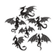 Flying Dragon Set Embroidery Design, Fantasy Machine Embroidery, Instant Download