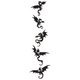 Flying Dragons Vertical Border Embroidery Design, Instant Download