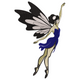 Flying Fairy in Blue Dress Embroidery Design, Instant Download