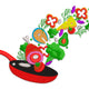Flying Food Skillet Embroidery Design, Kitchen Machine Embroidery Pattern, Instant Download