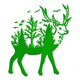 Forest Deer Silhouette Embroidery Design, Instant Download