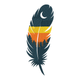 Forest Sunset Feather Embroidery Design, Machine Embroidery Pattern, Instant Download