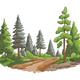 Forest Trail Landscape Embroidery Design, Pattern