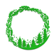 Forest Wreath Circle Frame Embroidery Design, Pine Tree Wreath Pattern