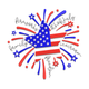 Fourth of July Fireworks Embroidery Design, Instant Download