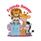 Friends Forever Cute Jungle Animals Embroidery Design, Machine Embroidery Pattern, Instant Download