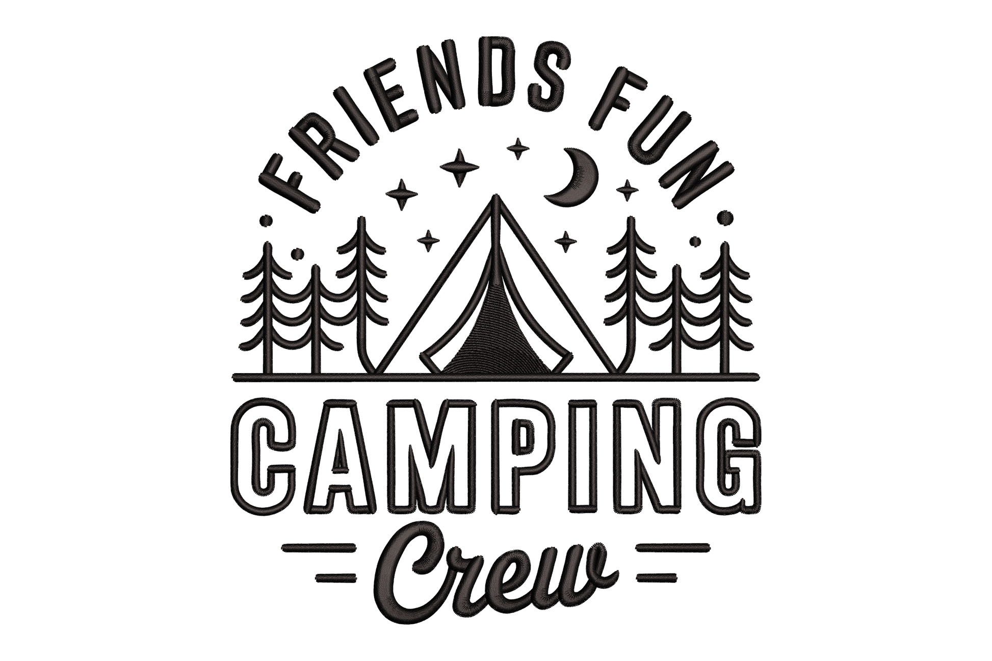 Friends Fun Camping Crew Embroidery Design