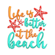 Fun Beach Themed Embroidery Design, Instant Download