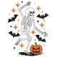 Fun Dancing Skeleton Embroidery Design, Halloween Machine Embroidery Pattern, Instant Download