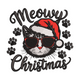 Fun Meowy Christmas Cat Embroidery Design, Instant Download