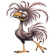 Funny Brown Cartoon Bird Embroidery Design, Instant Download
