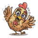 Funny Cartoon Chicken Embroidery Design, Farm Animal Machine Embroidery Pattern V2, Instant Download