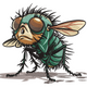 Funny Cartoon Fly Embroidery Design, Insect Machine Embroidery Pattern, Instant Download