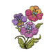 Funny Cartoon Pansy Flowers Embroidery Design, Kawaii Pansy Pattern, Instant Download
