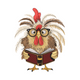 Funny Chicken Reading Book Embroidery Design, Bookworm Chicken Pattern, Instant Download