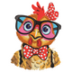 Funny Chicken with Glasses Embroidery Design V2, Instant Download