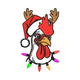 Funny Christmas Chicken Embroidery Design, Instant Download