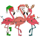 Funny Christmas Flamingos Embroidery Design, Instant Download