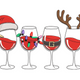 Funny Christmas Wine Glasses Embroidery Design, Instant Download