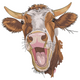 Funny Cow Face Embroidery Design, Instant Download