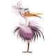 Funny Crane Bird Cartoon Embroidery Design, Instant Download