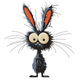 Funny Crazy Bunny Embroidery Design, Instant Download