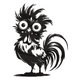 Funny Crazy Rooster Embroidery Design, Machine Embroidery Pattern, Instant Download