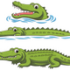 Funny Crocodile Trio Embroidery Design, Instant Download