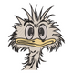 Funny Duck Face Embroidery Design, Machine Embroidery Pattern, Instant Download