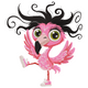 Funny Flamingo With Messy Hair Embroidery Design, Instant Download