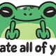 Funny Frog I Hate All of You Embroidery Design, Instant Download