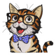 Funny Kitten Bow Tie Embroidery Design, Cute Cat Pattern Download