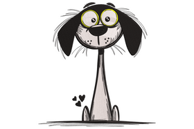 Funny Long Neck Dog Embroidery Design, Instant Download