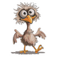 Funny Ostrich Embroidery Design, Instant Download