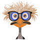 Funny Ostrich with Glasses Embroidery Design, Instant Download