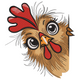 Funny Peeking Chicken Head Embroidery Design, Instant Download