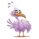 Funny Purple Bird Cartoon Embroidery Design, Instant Download