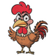 Funny Rooster Cartoon Embroidery Design, Instant Download