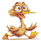 Funny Running Duck Embroidery Design, Instant Download