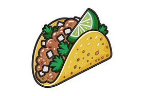 Fun Taco Embroidery Design, Food Lover Kitchen Machine Embroidery Pattern, Instant Download