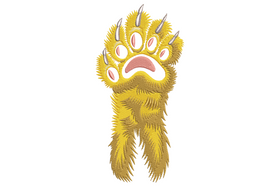 Furry Bear Paw Embroidery Design, Instant Download