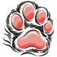 Furry Paw Print Embroidery Design, Instant Download