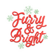 Furry & Bright Christmas Typography Embroidery Design, Machine Embroidery Pattern, Instant Download