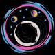 Galaxy Moon with Planets & Stars Embroidery Design, Instant Download