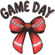 Game Day Football Bow Embroidery Design, Instant Download