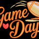Game Day Football Embroidery Design, Instant Download